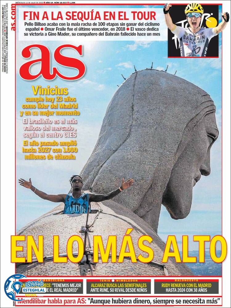 روزنامه ورزشی آ اس چهارشنبه 21 تیر 1402 