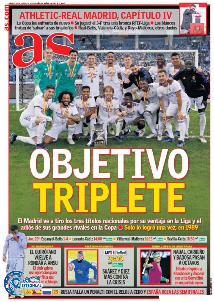 روزنامه ورزشی آ اس شنبه 2 بهمن 1400