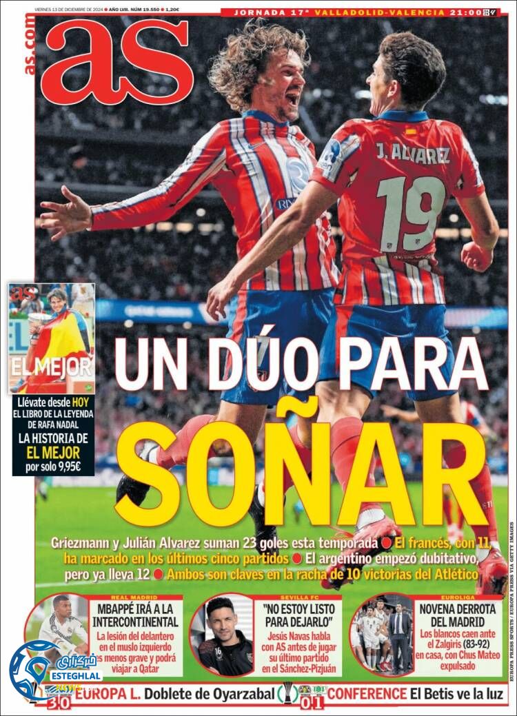 روزنامه ورزشی آ اس جمعه 23 آذر 1403 