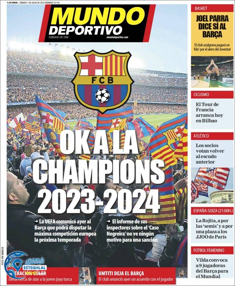 روزنامه ورزشی موندو دپورتیوو شنبه 10 تیر 1402 