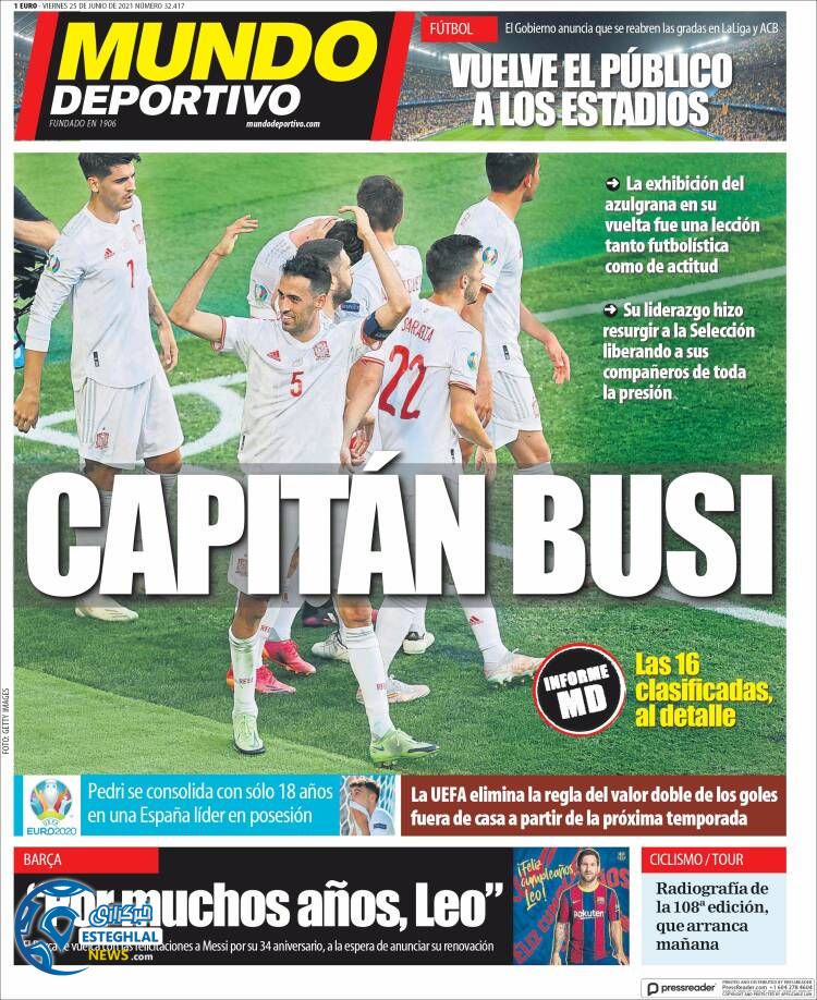 روزنامه ورزشی موندو دپورتیوو جمعه 4 تیر 1400