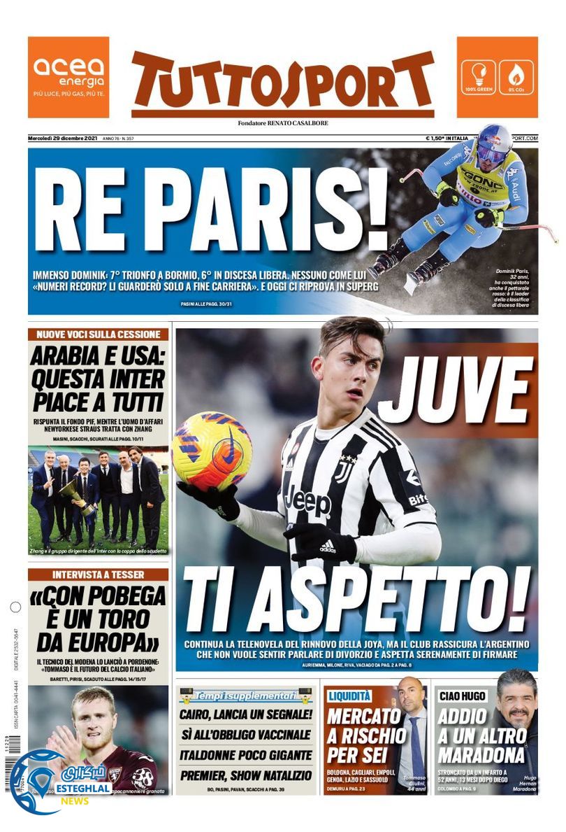 روزنامه ورزشی توتو اسپورت چهارشنبه 8 دی 1400