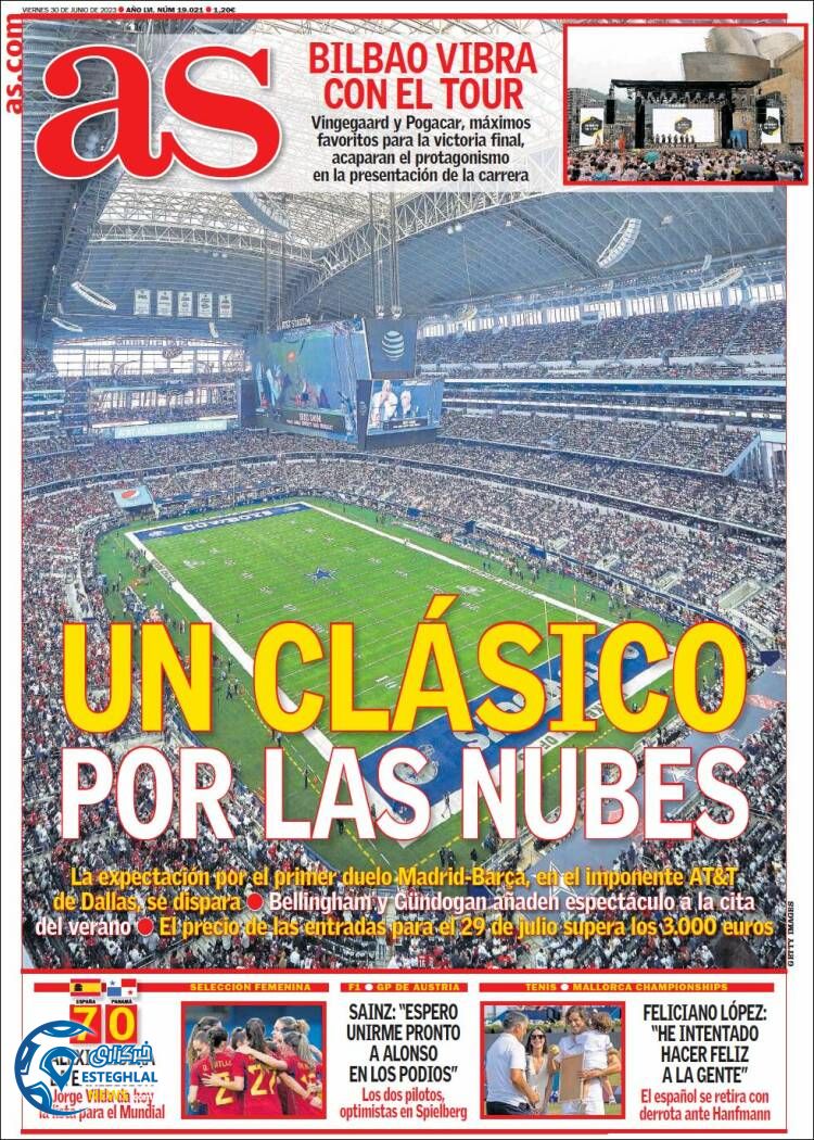 روزنامه ورزشی آ اس جمعه 9 تیر 1402 