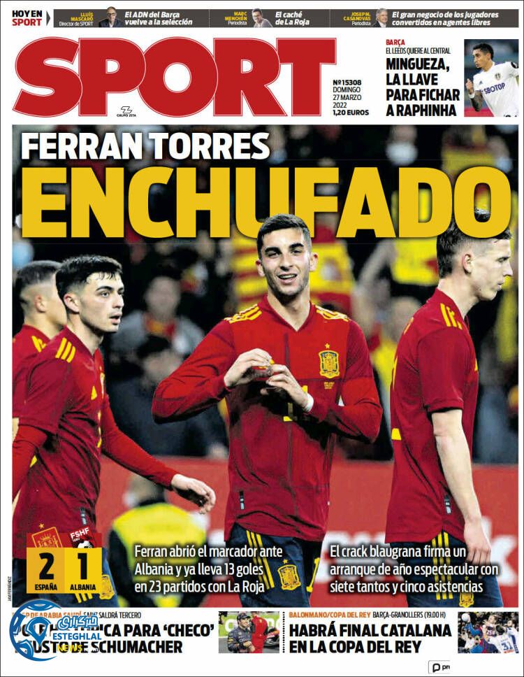 روزنامه ورزشی اسپورت یکشنبه 7 فروردین 1401