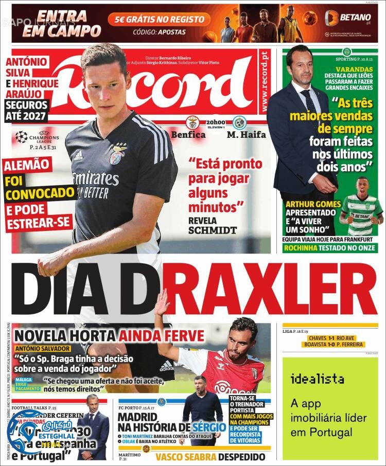 روزنامه ورزشی رکورد سه شنبه 15 شهریور 1401 