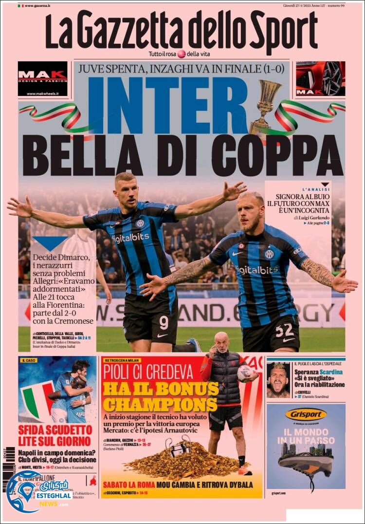 روزنامه ورزشی گاتزتا دلو اسپورت پنجشنبه 7 اردیبهشت 1402 