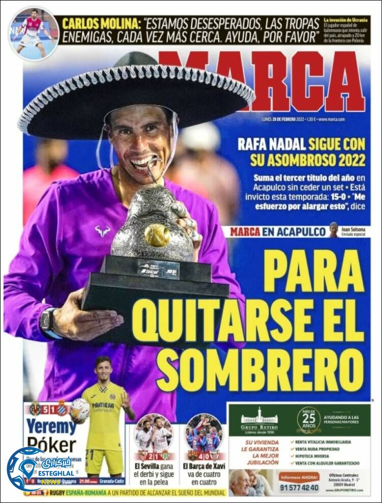 روزنامه ورزشی مارکا دوشنبه 9 اسفند 1400