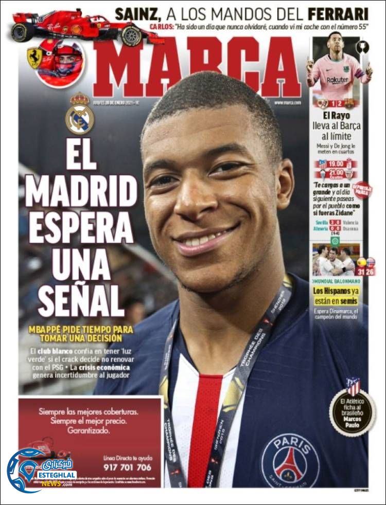 روزنامه ورزشی مارکا پنجشنبه 9 بهمن 1399