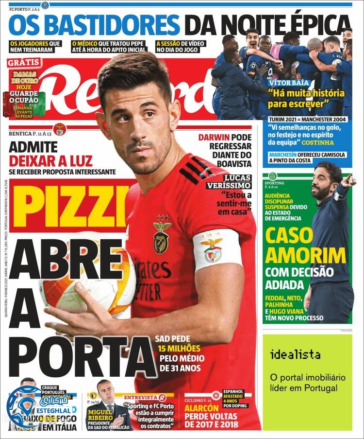 روزنامه ورزشی رکورد پنجشنبه 21 اسفند 1399