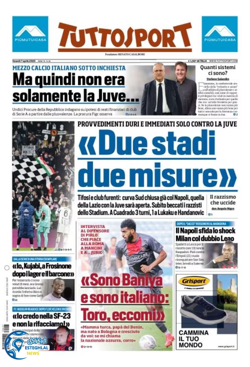 روزنامه ورزشی توتو اسپورت جمعه 18 فروردین 1402 