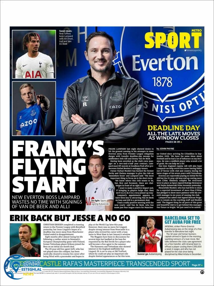 روزنامه ورزشی مترو اسپورت سه شنبه 12 بهمن 1400