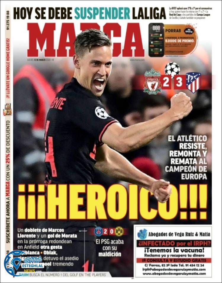 روزنامه ورزشی مارکا پنجشنبه 22 اسفند 1398