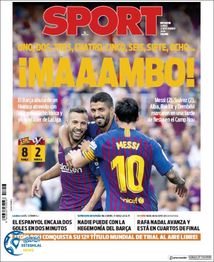 روزنامه ورزشی اسپورت دوشنبه 12 شهریور 1397