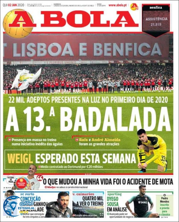 روزنامه ورزشی آبولا پنجشنبه 12 دی 1398