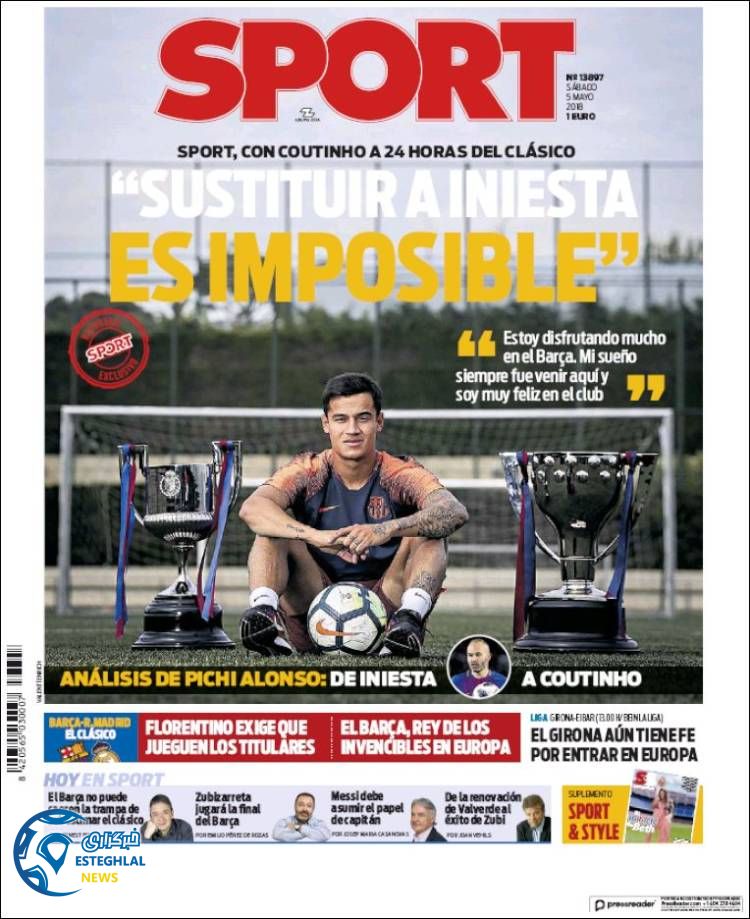 روزنامه ورزشی اسپورت شنبه 15 اردیبهشت 1397