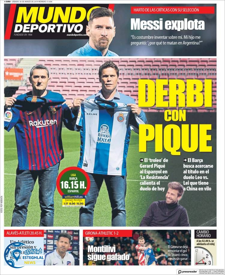 روزنامه ورزشی موندو دپورتیوو شنبه 10 فروردین 1398