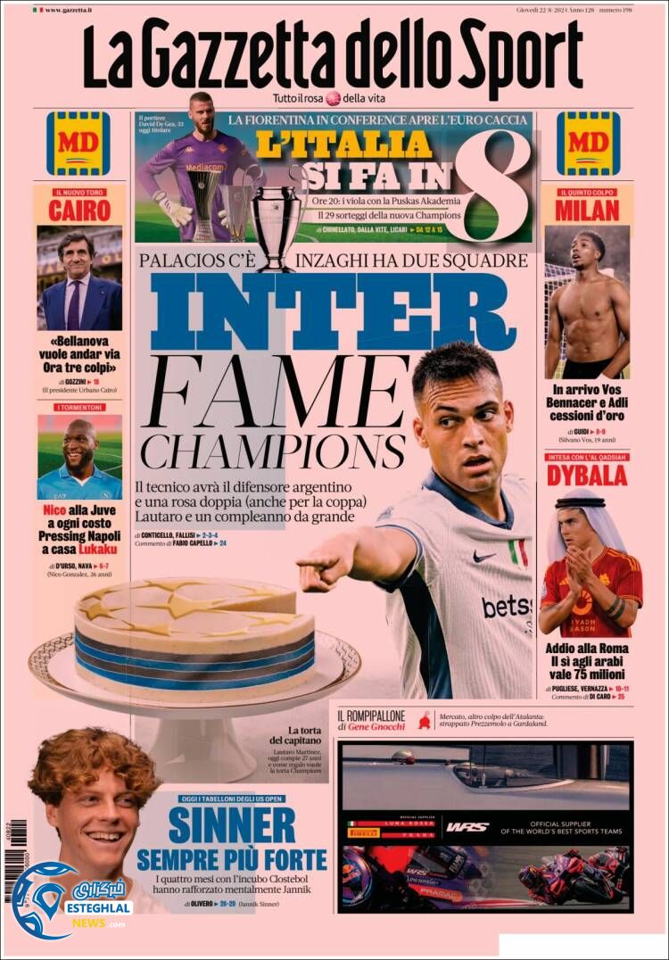 روزنامه ورزشی گاتزتا دلو اسپورت پنجشنبه 1 شهریور 1403 