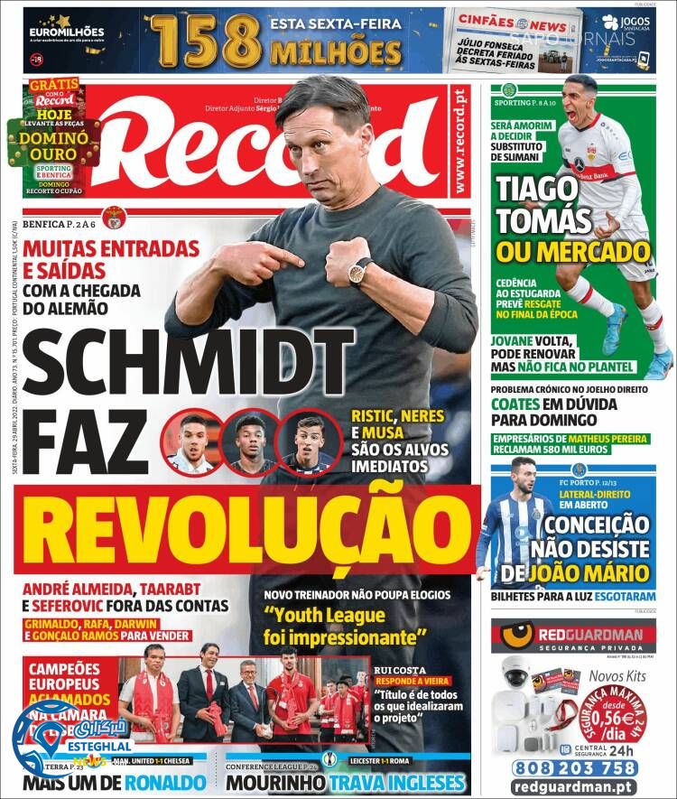 روزنامه ورزشی رکورد جمعه 9 اردیبهشت 1401