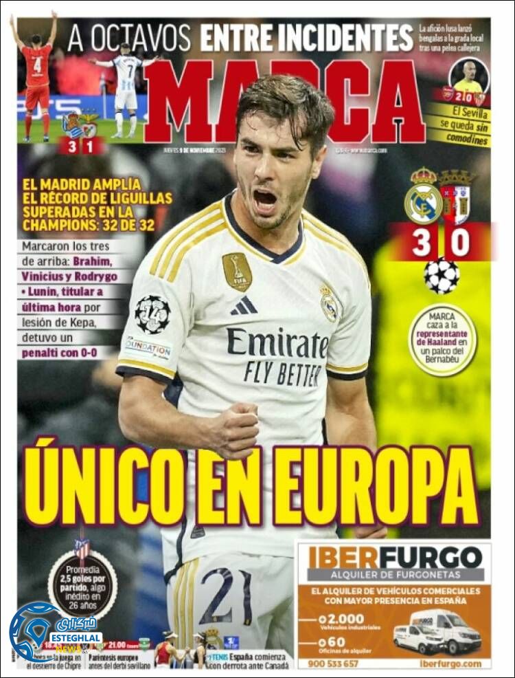 روزنامه  ورزشی مارکا پنجشنبه 18 آبان 1402 