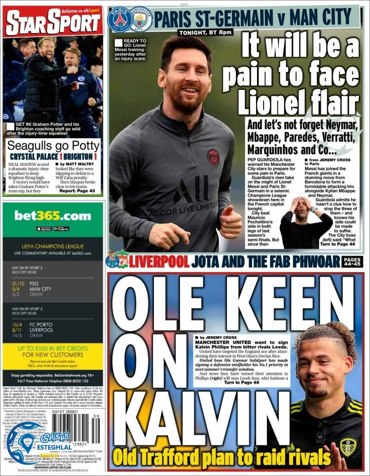 روزنامه ورزشی استار اسپورت سه شنبه 6 مهر 1400