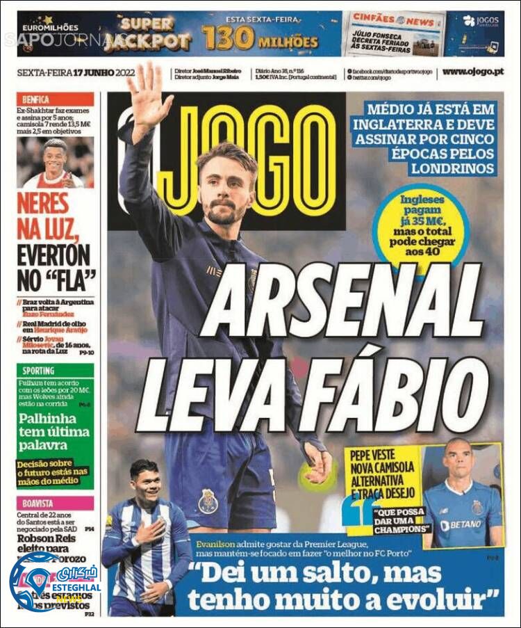 روزنامه ورزشی اوجوگو جمعه 27 خرداد 1401