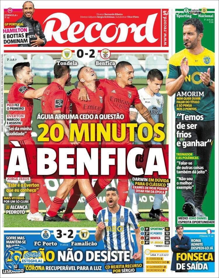 روزنامه ورزشی رکورد شنبه 11 اردیبهشت 1400