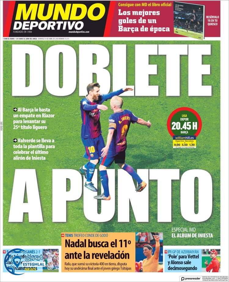 روزنامه موندو دپورتیوو شنبه 8 اردیبهشت 1397