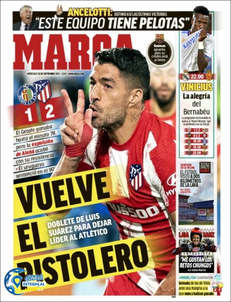 روزنامه ورزشی مارکا چهارشنبه 31 شهریور 1400