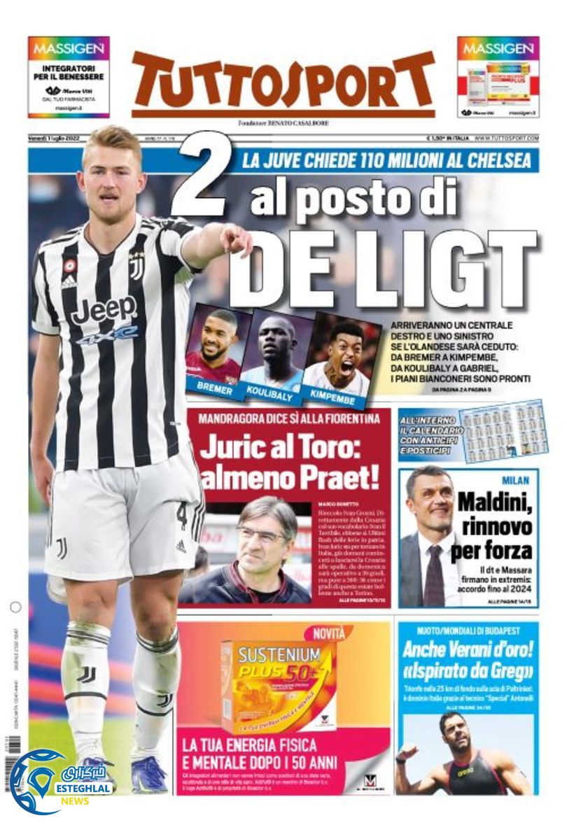 روزنامه ورزشی توتو اسپورت جمعه 10 تیر 1401