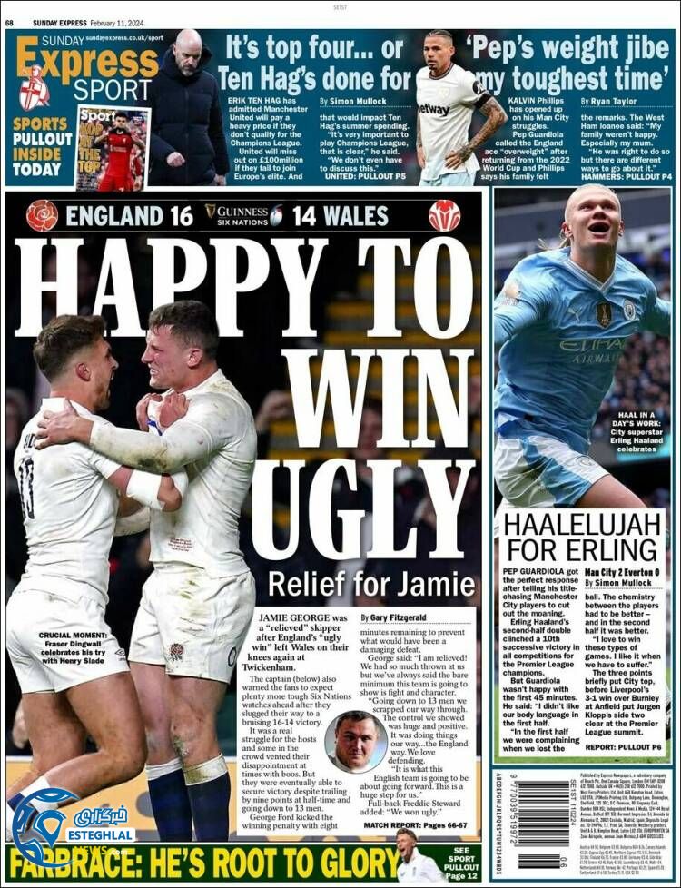 روزنامه ورزشی اکسپرس اسپورت یکشنبه 22 بهمن 1402 