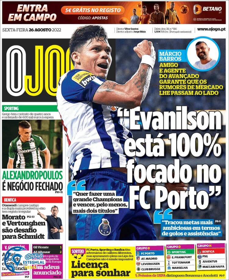 روزنامه ورزشی اوجوگو جمعه 4 شهریور 1401