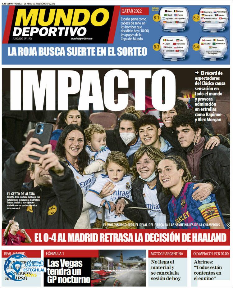 روزنامه ورزشی موندو دپورتیوو جمعه 12 فروردین 1401