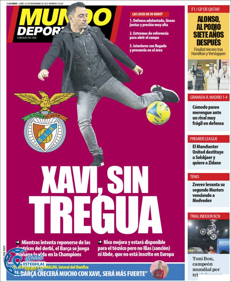روزنامه ورزشی موندو دپورتیوو دوشنبه 1 آذر 1400
