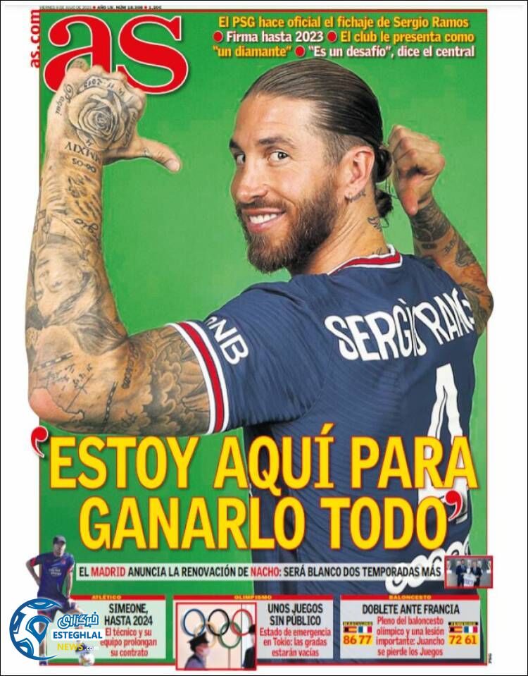 روزنامه ورزشی آ اس جمعه 18 تیر 1400