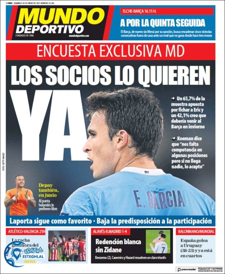 روزنامه ورزشی موندو دپورتیوو یکشنبه 5 بهمن 1399