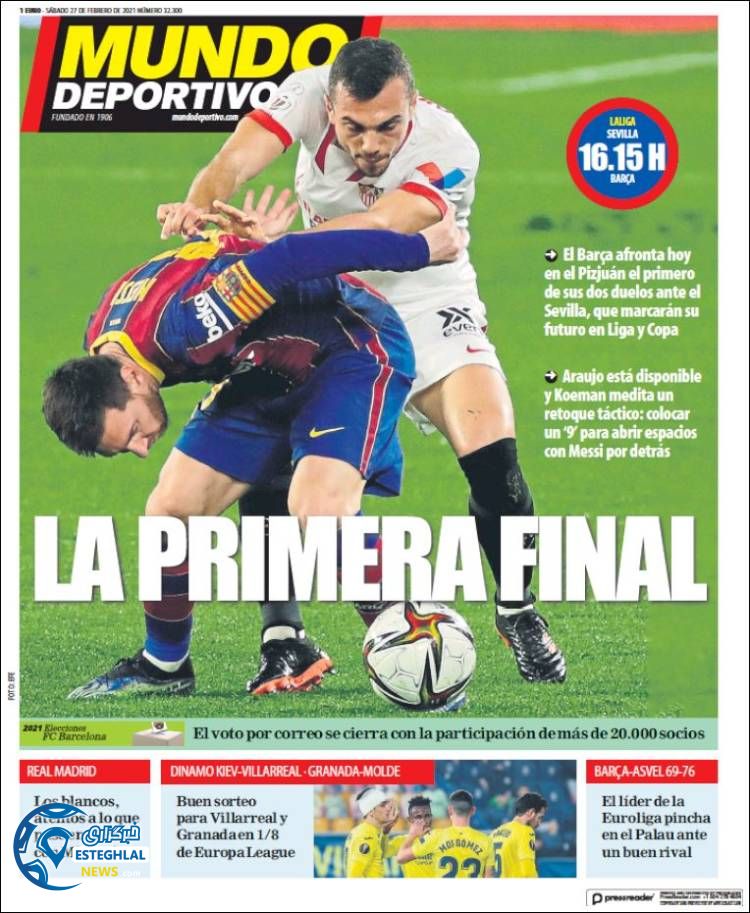 روزنامه ورزشی موندو دپورتیوو شنبه 9 اسفند 1399