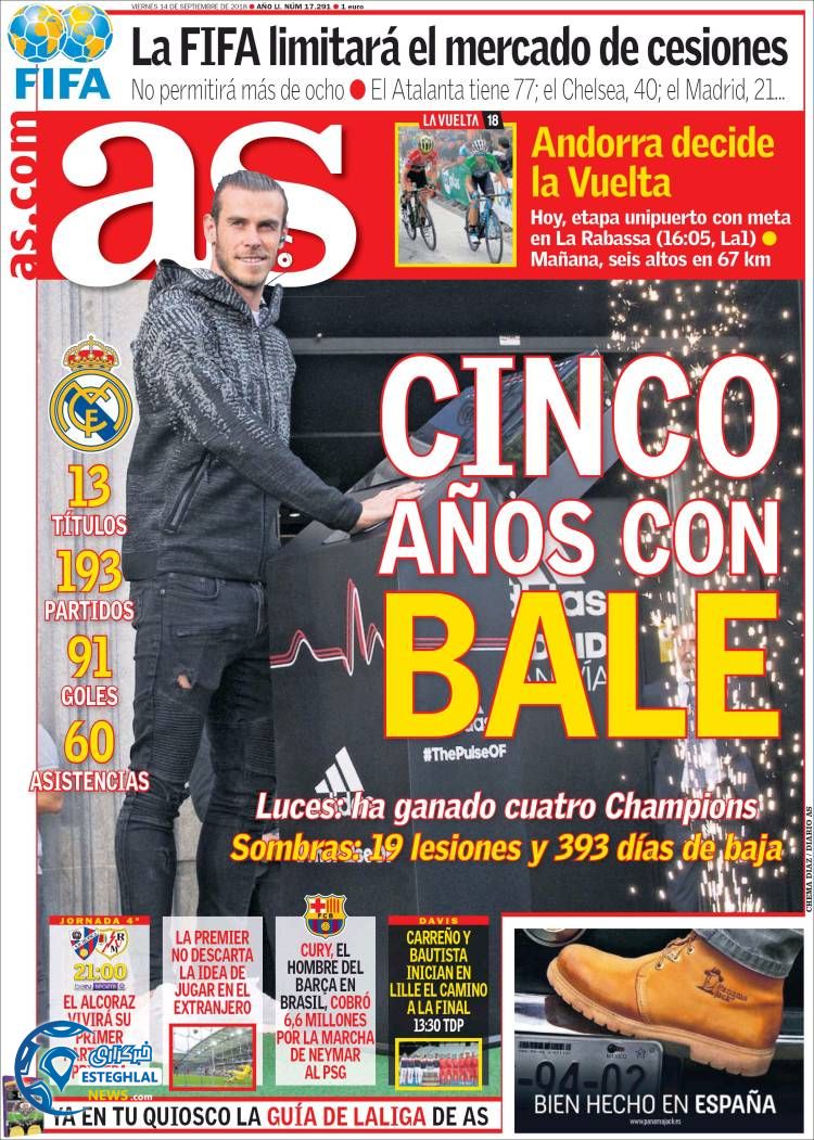 روزنامه ورزشی آ اس جمعه 23 شهریور 1397