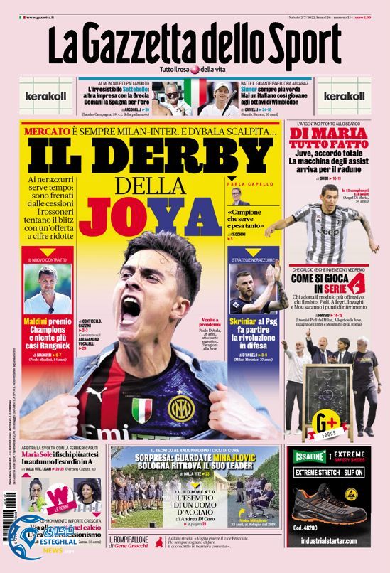 روزنامه ورزشی گاتزتا دلو اسپورت شنبه 11 تیر 1401