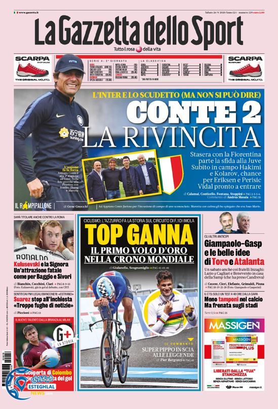 روزنامه ورزشی گاتزتا دلو اسپورت شنبه 5 مهر 1399