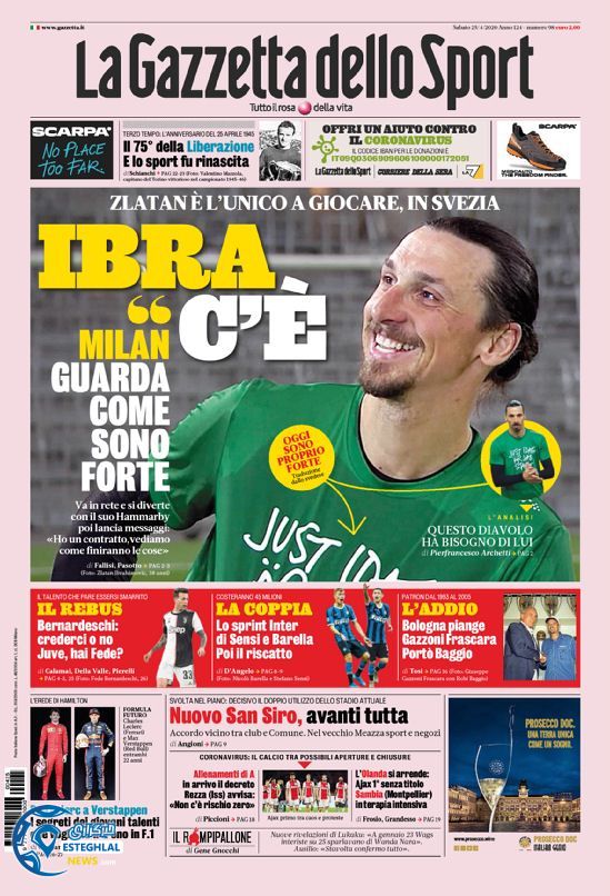 روزنامه ورزشی گاتزتا دلو اسپورت شنبه 6 اردیبهشت 1399