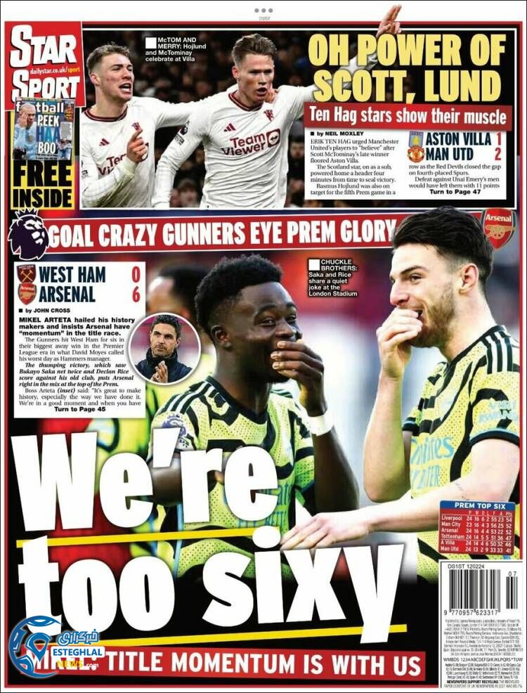 روزنامه ورزشی استار اسپورت دوشنبه 23 بهمن 1402  