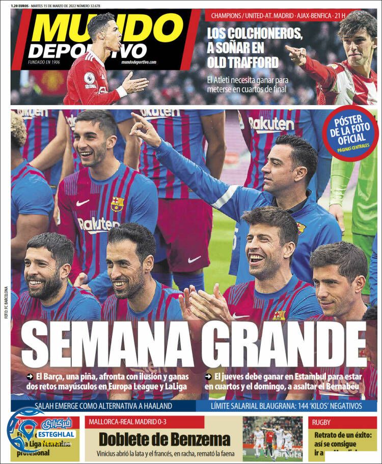 روزنامه ورزشی موندو دپورتیوو سه شنبه 24 اسفند 1400