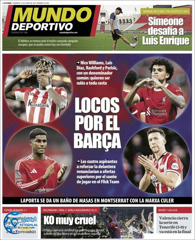 روزنامه ورزشی موندو دپورتیوو یکشنبه 25 خرداد 1404  