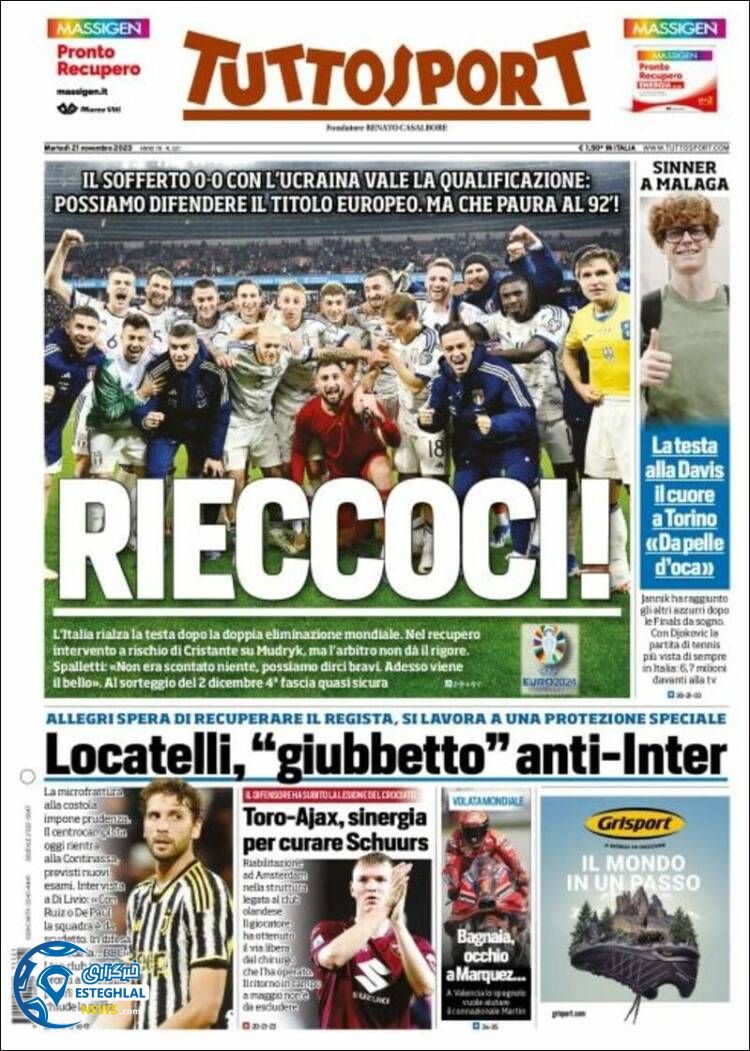 روزنامه ورزشی توتو اسپورت سه شنبه 30 آبان 1402 