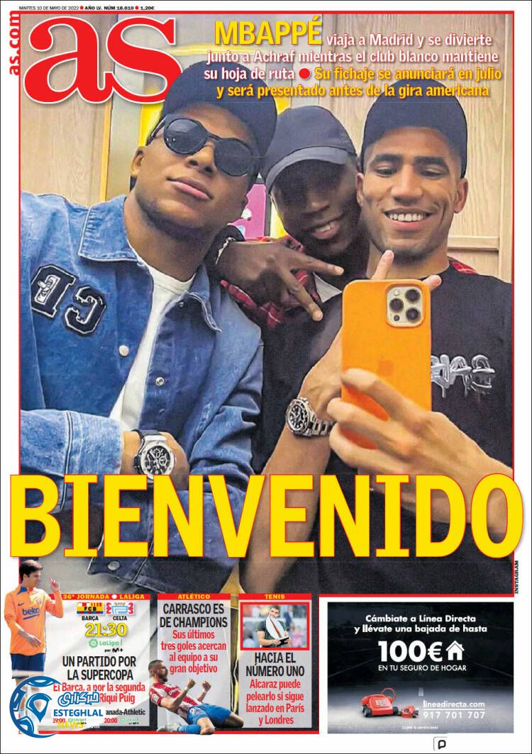 روزنامه ورزشی آ اس سه شنبه 20 اردیبهشت 1401