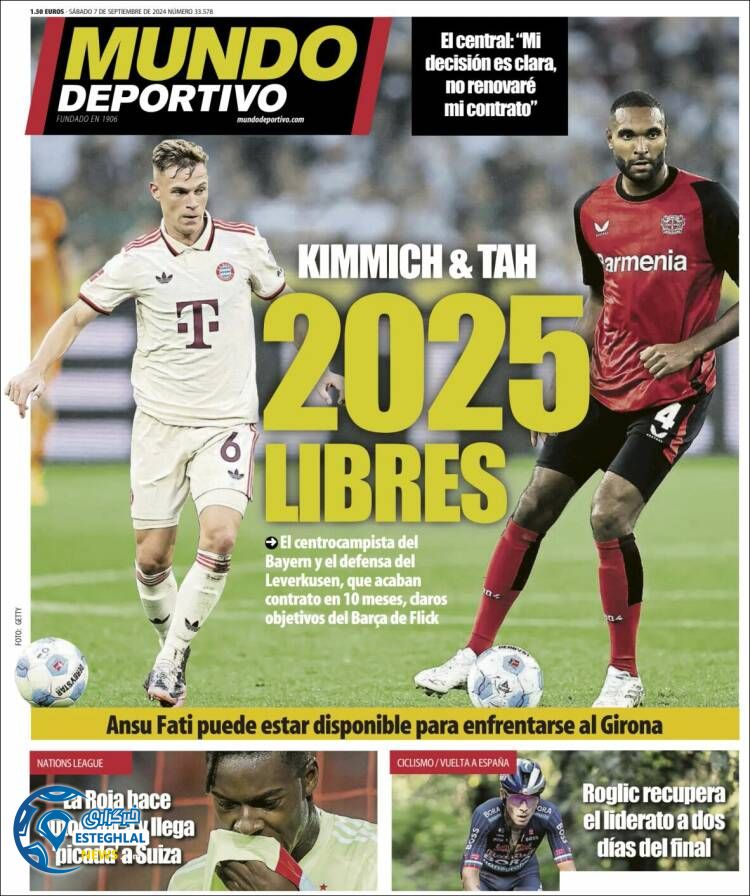 روزنامه ورزشی موندو دپورتیوو شنبه 17 شهریور 1403 