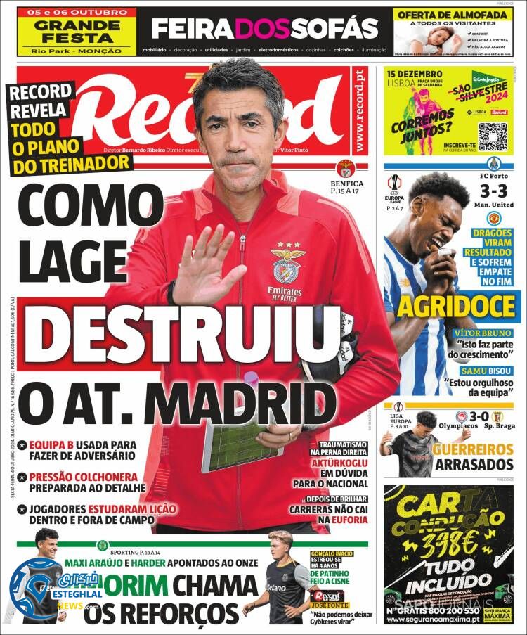 روزنامه ورزشی رکورد جمعه 13 مهر 1403 