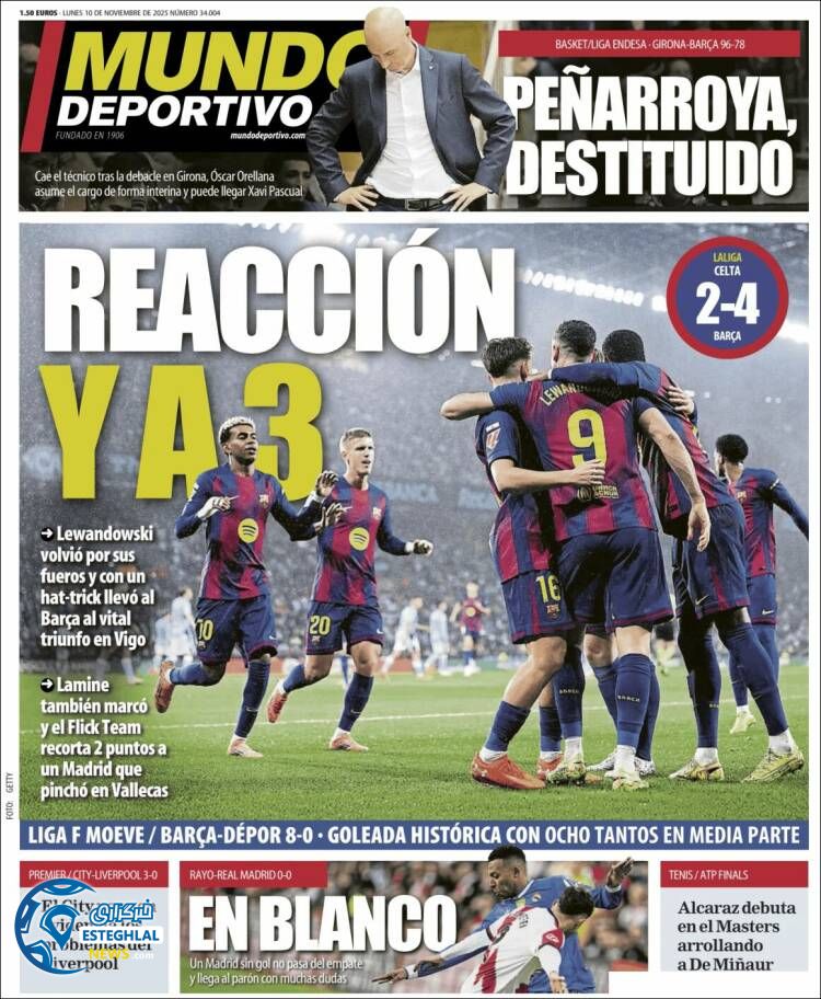 روزنامه ورزشی موندو دپورتیوو دوشنبه‌ 19 آبان 1404  