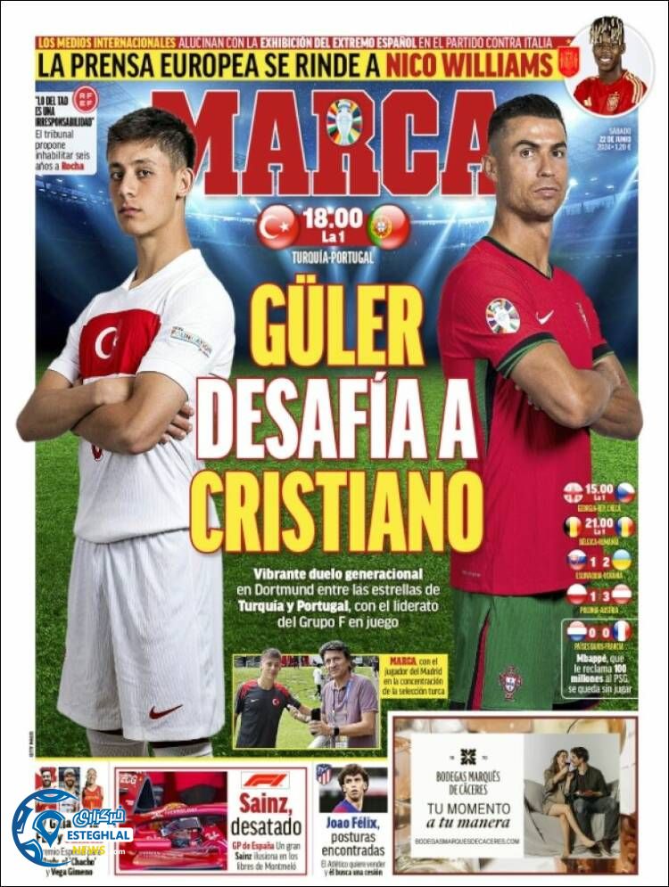 روزنامه ورزشی مارکا  شنبه 2 تیر 1403 