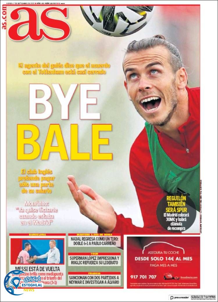 روزنامه ورزشی آاس پنجشنبه 27 شهریور 1399